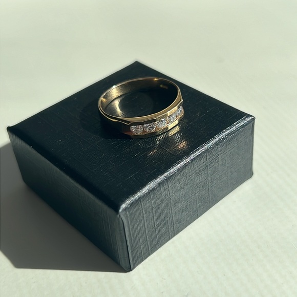 14K Gold Diamond Vintage Channel Set Band,  0.50ctw - Picture 6 of 9